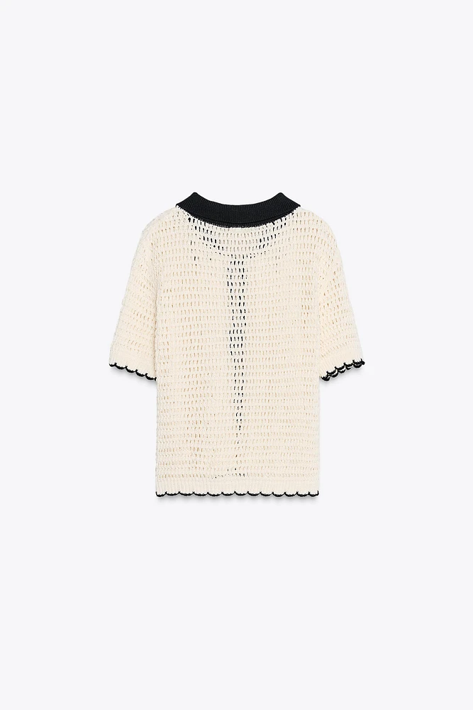 TOP COL POLO CROCHET