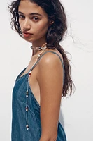 Z1975 DENIM STRAPPY MIDI DRESS