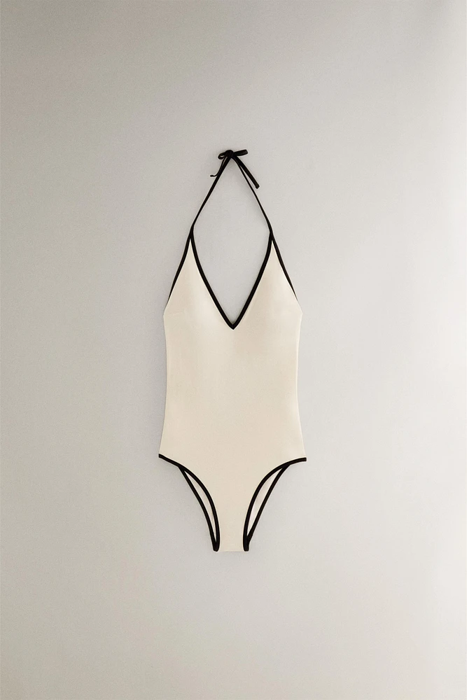 MAILLOT DE BAIN PLAGE BRETELLES CONTRASTANTES