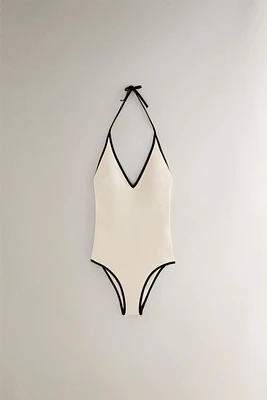 MAILLOT DE BAIN PLAGE BRETELLES CONTRASTANTES