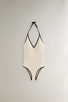 MAILLOT DE BAIN PLAGE BRETELLES CONTRASTANTES