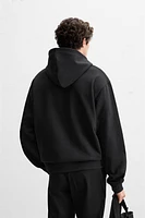 BASIC HOODED QUARTER-ZIP SWEATSHIRT