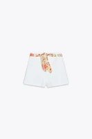 HIGH-WAISTED SCARF SHORTS