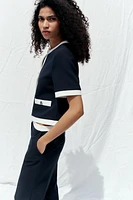 PANTALON DROIT TAILLE CONTRASTÉE