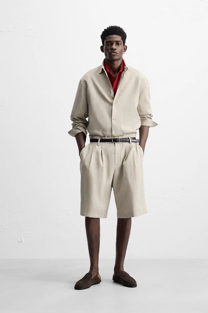 LINEN TEXTURED OVERSHIRT