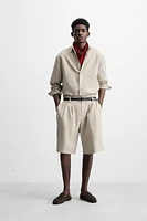 LINEN TEXTURED OVERSHIRT
