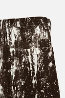 ANIMAL PRINT DENIM SHORTS