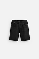 STRAIGHT FIT DENIM SHORTS