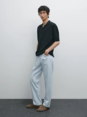 Mercerised cotton short sleeve polo shirt