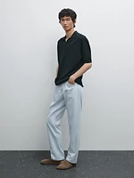 Mercerised cotton short sleeve polo shirt