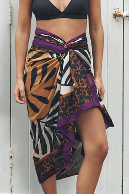 TIGER LEOPARD PRINT SCARF