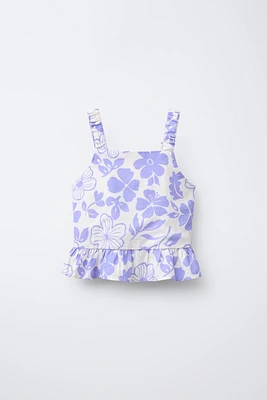 PRINTED LINEN TOP