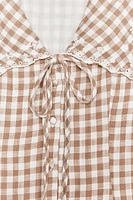 GINGHAM SHORT DRESS WITH PETER PAN COLLAR