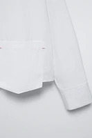 POPLIN POCKET SHIRT WITH TOPSTITCHING