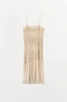 PLEATED STRAP DRESS
