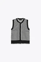 STRIPED KNIT VEST TOP