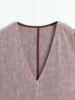 100% linen ruffled mini dress