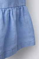 100% LINEN DRESS WITH RUFFLES