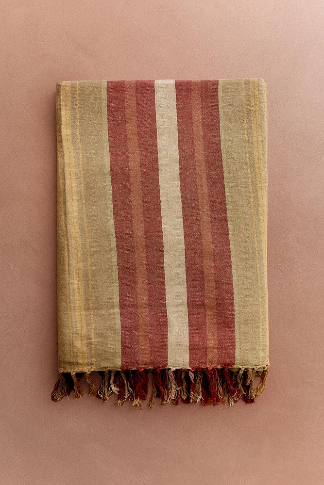 STRIPED LINEN BLANKET