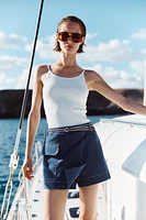 JUPE-CULOTTE CROISÉE CEINTURE