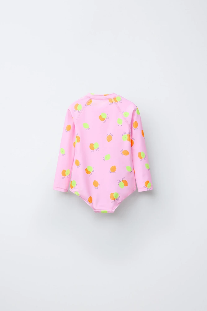 2-6 ANS/ MAILLOT DE BAIN À IMPRIMÉ CITRONS