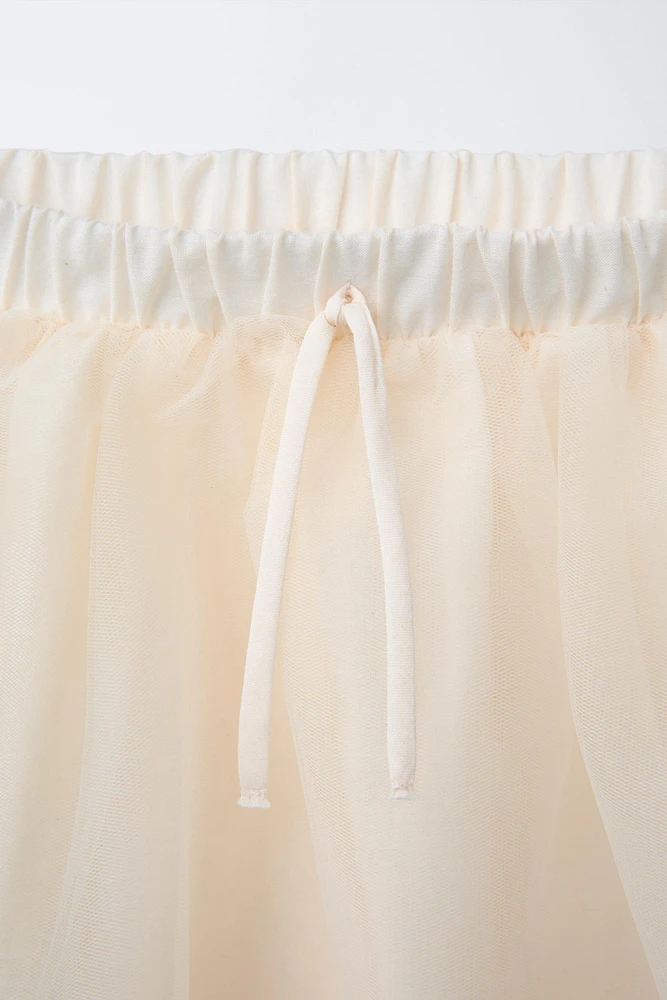 EMBROIDERED TULLE DOUBLE SKIRT