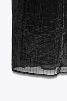 WRINKLED EFFECT MIDI SKIRT