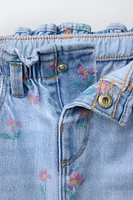 FLORAL PAPERBAG JEANS