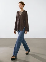 Cardigan oversize en maille fine