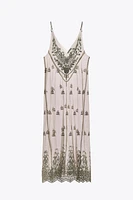 EMBROIDERED BEADED TULLE DRESS