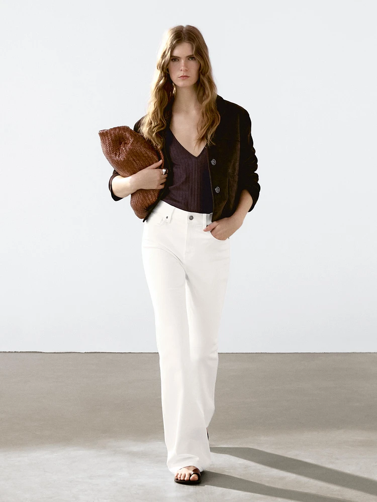 High-waist skinny flared jeans