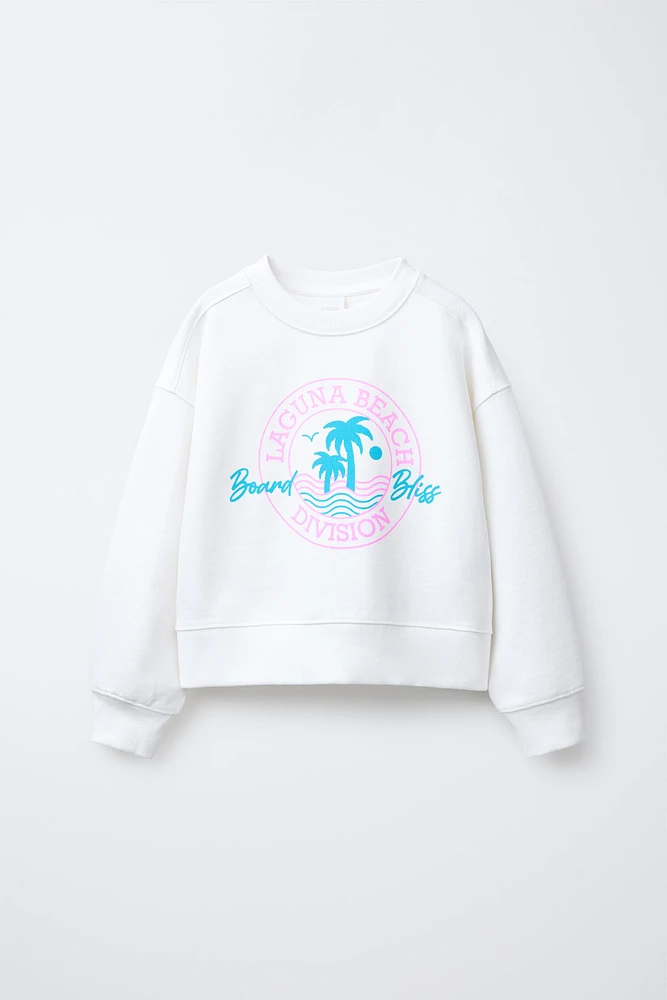 PRINTED CROPPED SWEATSHIRT