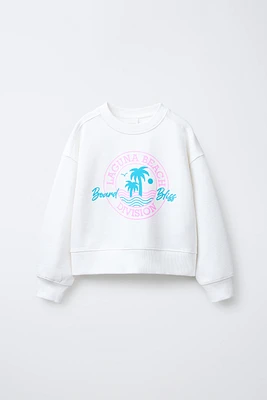 PRINTED CROPPED SWEATSHIRT