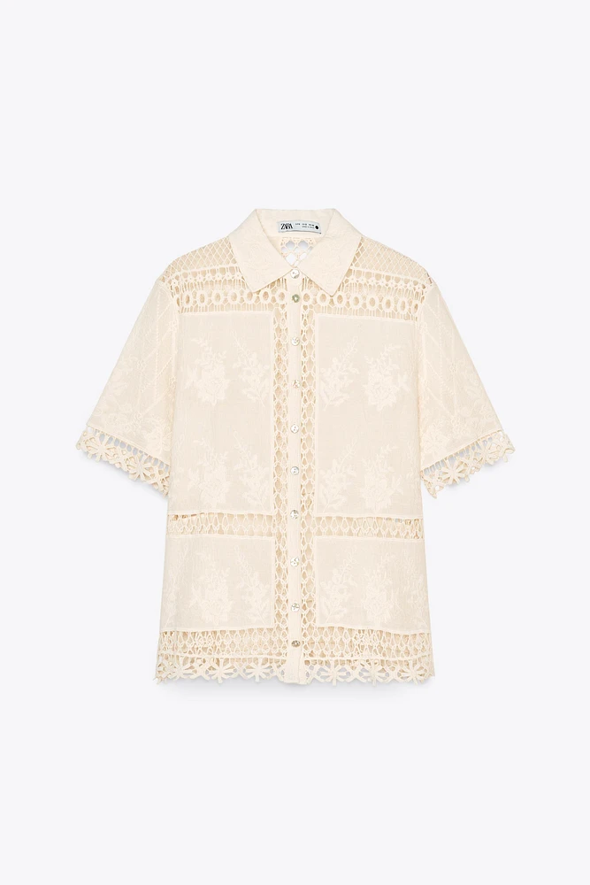 ZW COLLECTION COMBINATION CROCHET BLOUSE