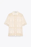 ZW COLLECTION COMBINATION CROCHET BLOUSE