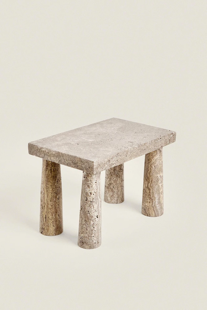 TRAVERTINE MINI SIDE TABLE