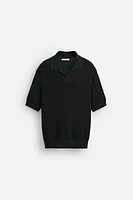 OPEN TEXTURED KNIT POLO SHIRT
