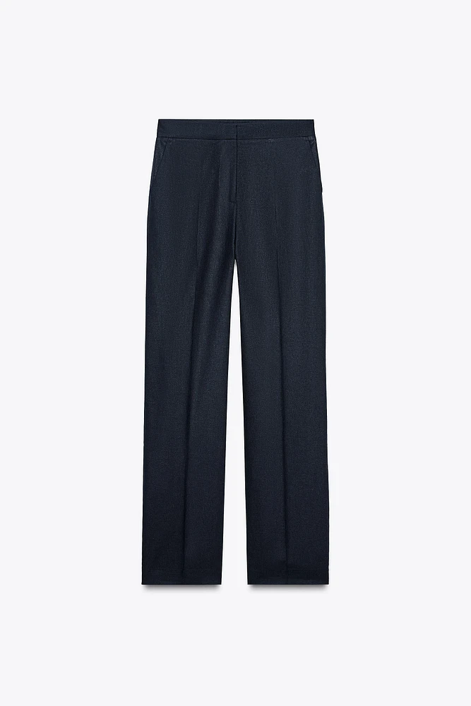 PANTALON DROIT AVEC LIN