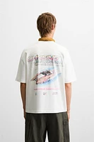 T-SHIRT IMPRIMÉ DÉLAVÉ RACING