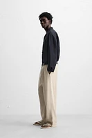 PANTALON LIN - COTON PLIS