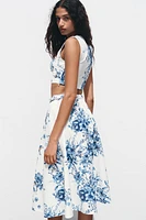 FLORAL PRINT MAXI SKIRT