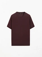 Short sleeve fine knit sweater