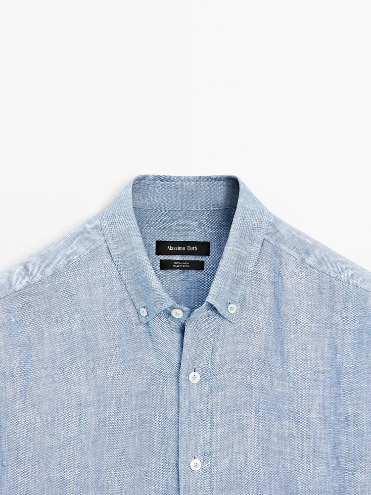 Chemise oxford regular fit 100 % lin