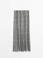Long knit skirt with striped detail