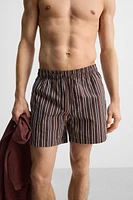 MAILLOT DE BAIN MI-LONG À RAYURES