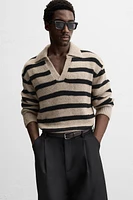 STRIPED KNIT POLO