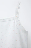 2-6 ANS/ LOT DE DEUX T-SHIRTS À CARREAUX VICHY ET PETITES FLEURS