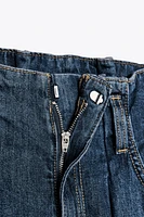 TRF HIGH-WAISTED PAPERBAG BELT JEANS