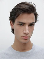 Short-sleeved T-shirt with linen