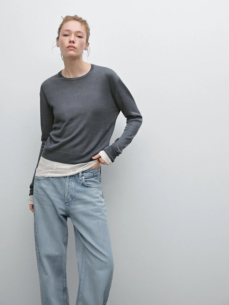 100% linen fine knit sweater